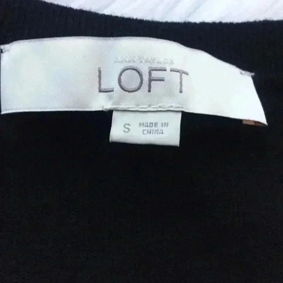 Loft Basic Black Scoop Neck Wool Blend Sweater - Picture 6 of 7